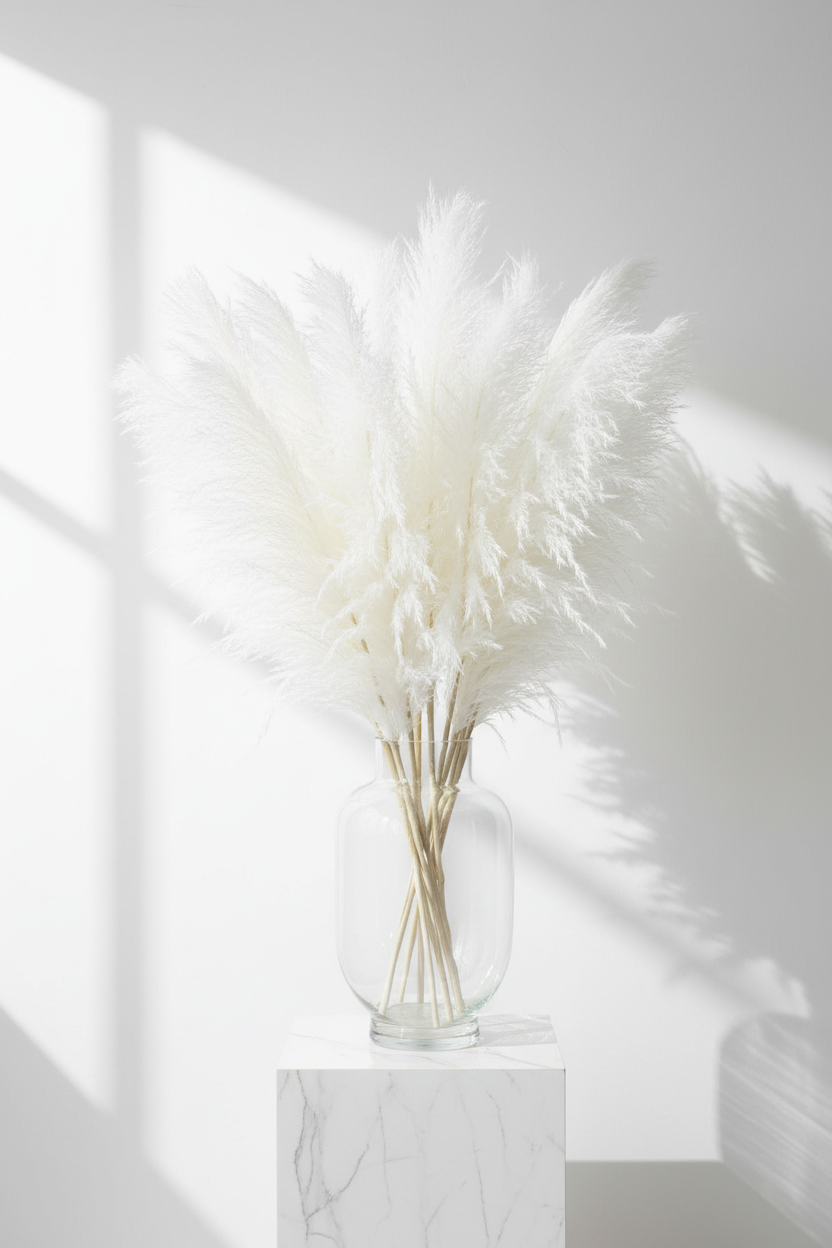 Herbes de Pampa Artificielles Blanches