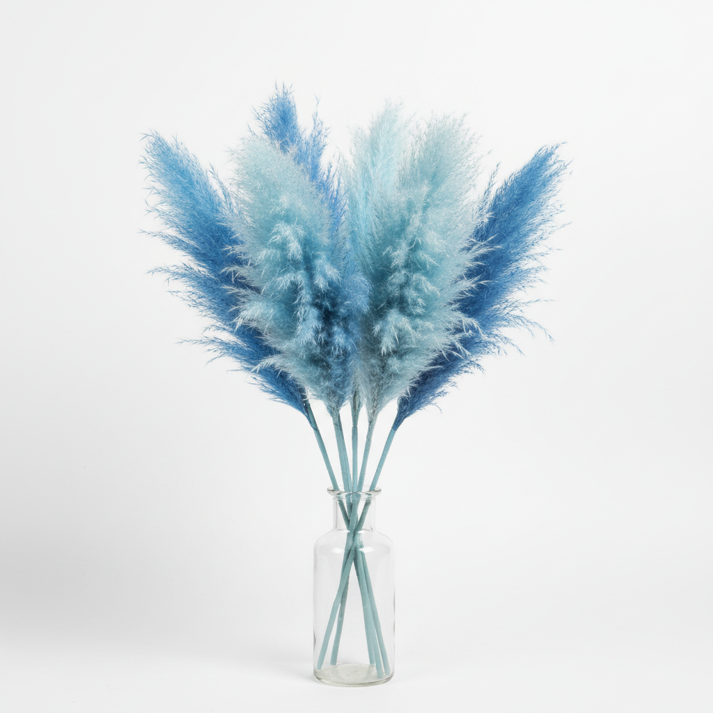 Herbes de Pampa Artificielles Bleues